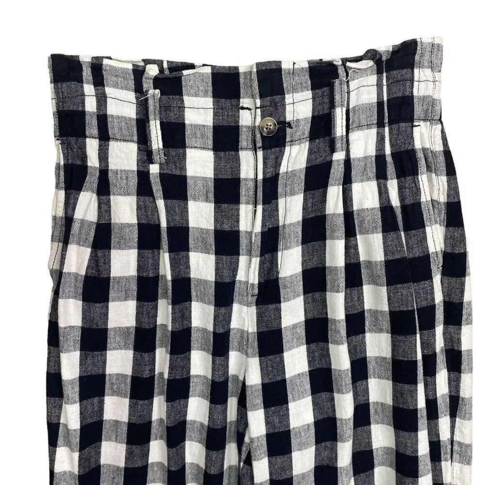 Madewell Gingham Paperbag Waist Pants Size 0